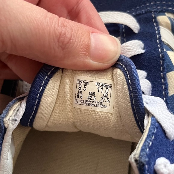 Vans Old Skool Blue Checkerboard Lace Up Women’s 11 Men’s 9.5 - Picture 10 of 11